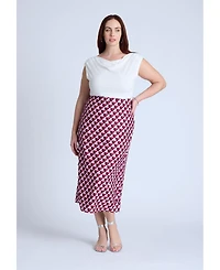 Eloquii Women's Geometric Sequin Skirt