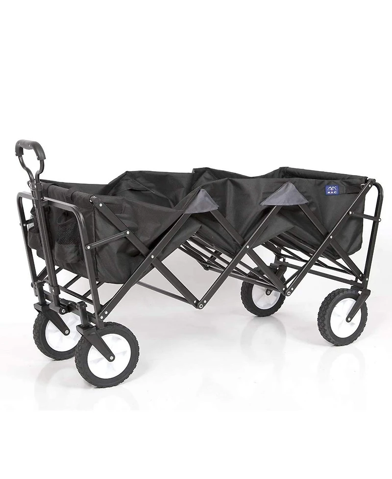 Mac Sports Xtender 52" Extra Long Collapsible Utility Storage Wagon Cart, Black