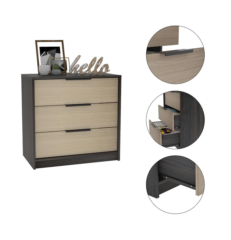 Three-Drawer Dresser for Bedroom Storage and Organization