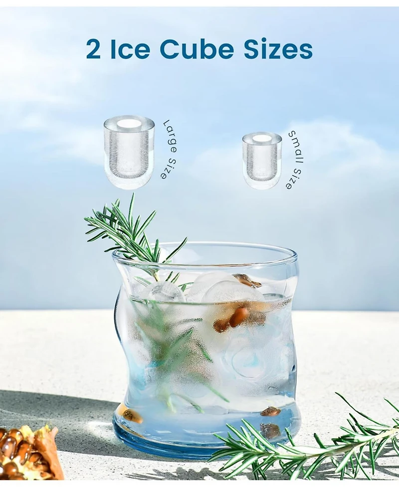 Zafro Ice Makers Countertop, Portable Ice Machine with Carry Handle, 26.5lbs/24Hrs, 6Mins/9 Ice Cubes, Self-Cleaning Countertop Ice Maker with Ice Bas