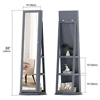 Vlsrka Led jewelry storage cabinet with back shelves and 360° rotation.