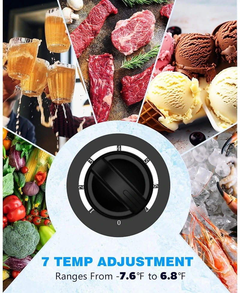 Zafro 7.0 Cu.Ft Chest Freezer with Removable Basket and Bottom Defrost Water Drain Freestanding Top Open Door, Deep Freezer, Mini Freezer with Adjusta