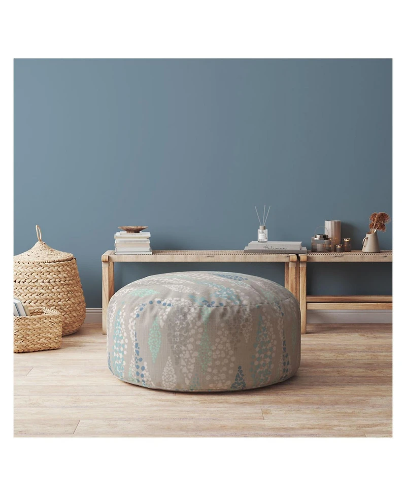 Canvas Round Polka Dots Pouf Cover for Living Room and Bedroom Decor