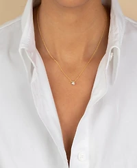 By Adina Eden Mini Cubic Zirconia Bezel Pendant Necklace