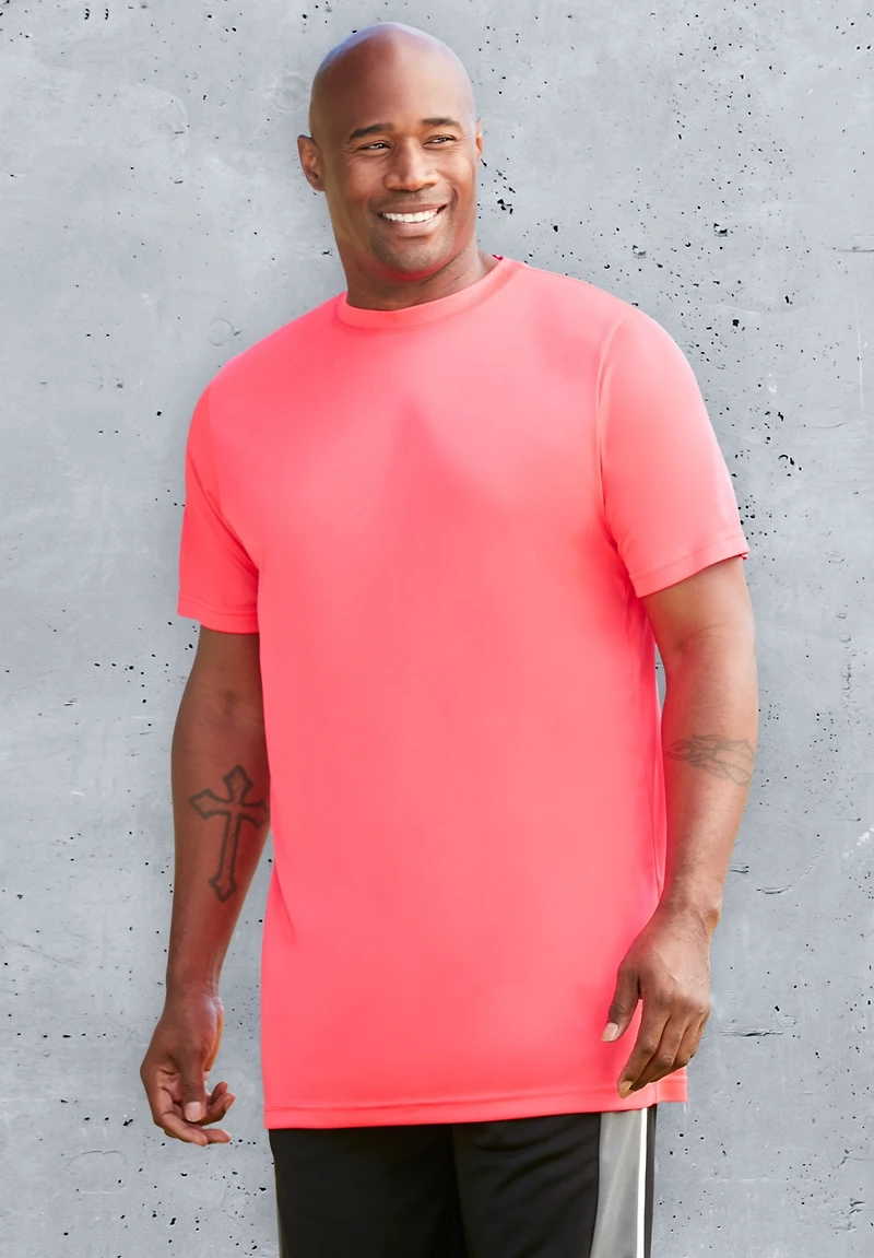 KingSize Big & Tall No Sweat Longer-Length Short Sleeve Crewneck Tee