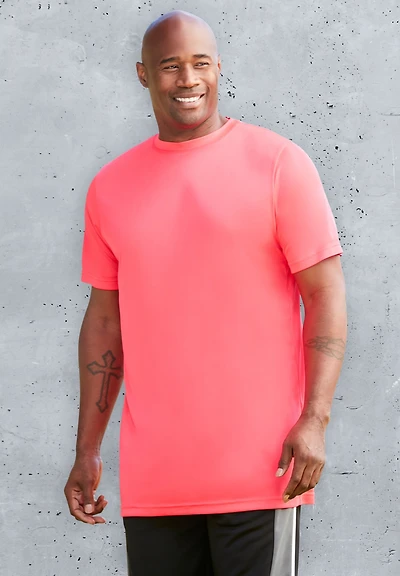 KingSize Big & Tall No Sweat Longer-Length Short Sleeve Crewneck Tee