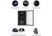 Zafro 26-Bottle Wine Cooler, 130-Can Beverage Fridge, Clear Glass Door, Quiet Compressor, Temp Adjustable, Freestanding Indoor Use, Mini Wine Cellar f