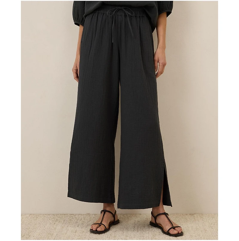 Pact Women's Organic Cotton Coastal Double Gauze Split Hem Pant