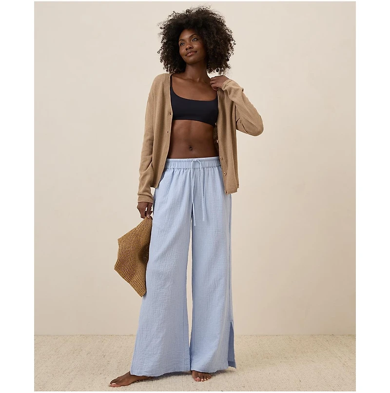 Pact Women's Organic Cotton Coastal Double Gauze Split Hem Pant