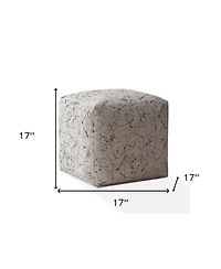 Soft Cotton Pouf Ottoman with Abstract Pattern