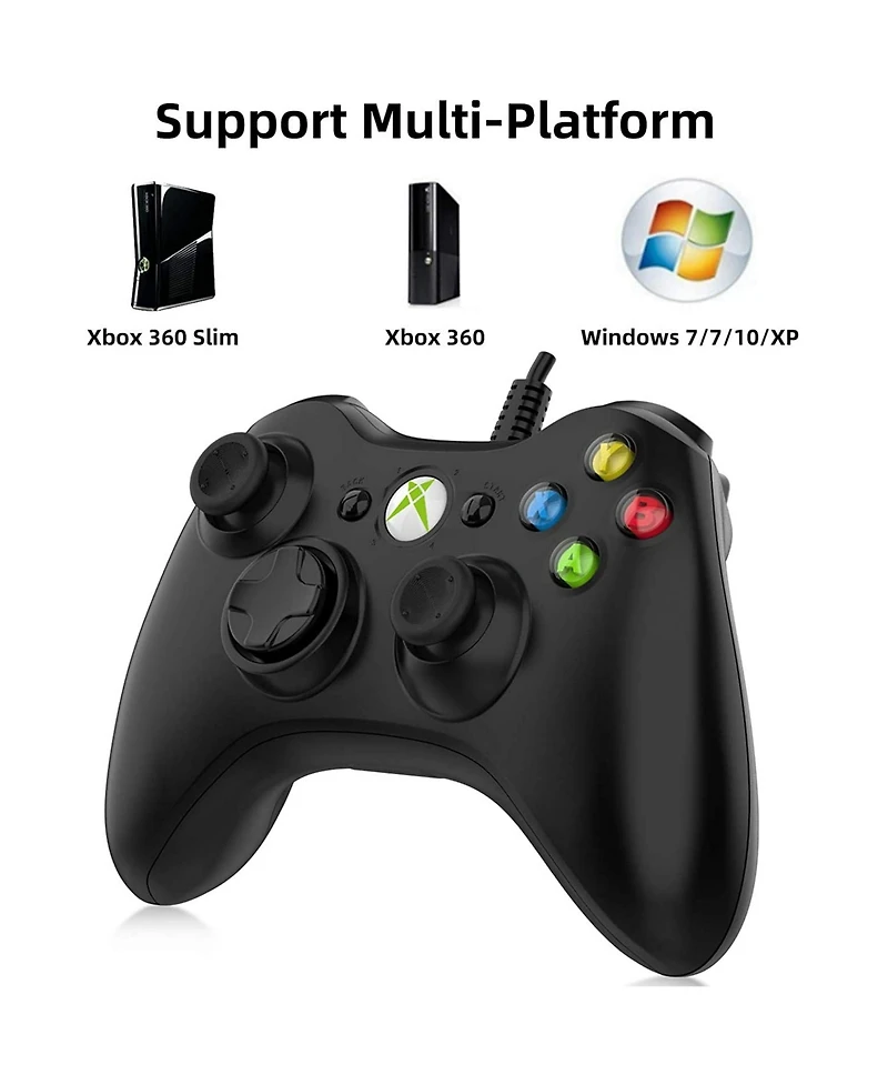 Wired Pc Game Controller Joystick Gamepad Double Motor Vibration for Xbox 360 & Pc Windows