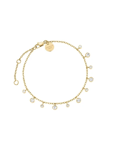 Rosefield Dangling Crystal Bracelet In 14K Yellow Gold Plated Stainless Steel