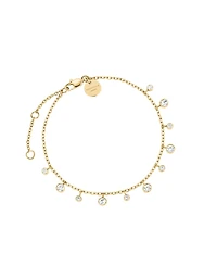 Rosefield Dangling Crystal Bracelet In 14K Yellow Gold Plated Stainless Steel