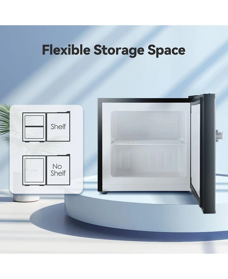 Zafro Mini Freezer, 1.2 Cu.ft Small Upright Freezer with Handle, Removable Shelves, 7 Adjustable Thermostat, Low Noise for Bedroom/Apartment/Office