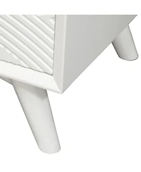 Modern Groovy 1-Drawer Wood Nightstand for Small Spaces