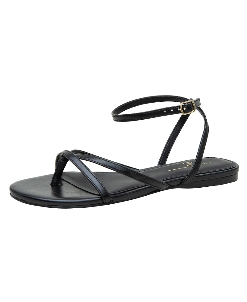 Linea Paolo Luz | Strappy Ankle Wrap Flat Leather Sandals