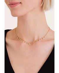 Rosefield Dangling Crystals Necklace In 14K Yellow Gold Plated Stainless Steel