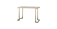 Faux Marble Coffee Table with Iron Sled Base – Elegant and Sturdy
