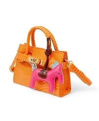 Tiny Treats + Zomi Gems Girls Crocodile Pony Handbag, Orange
