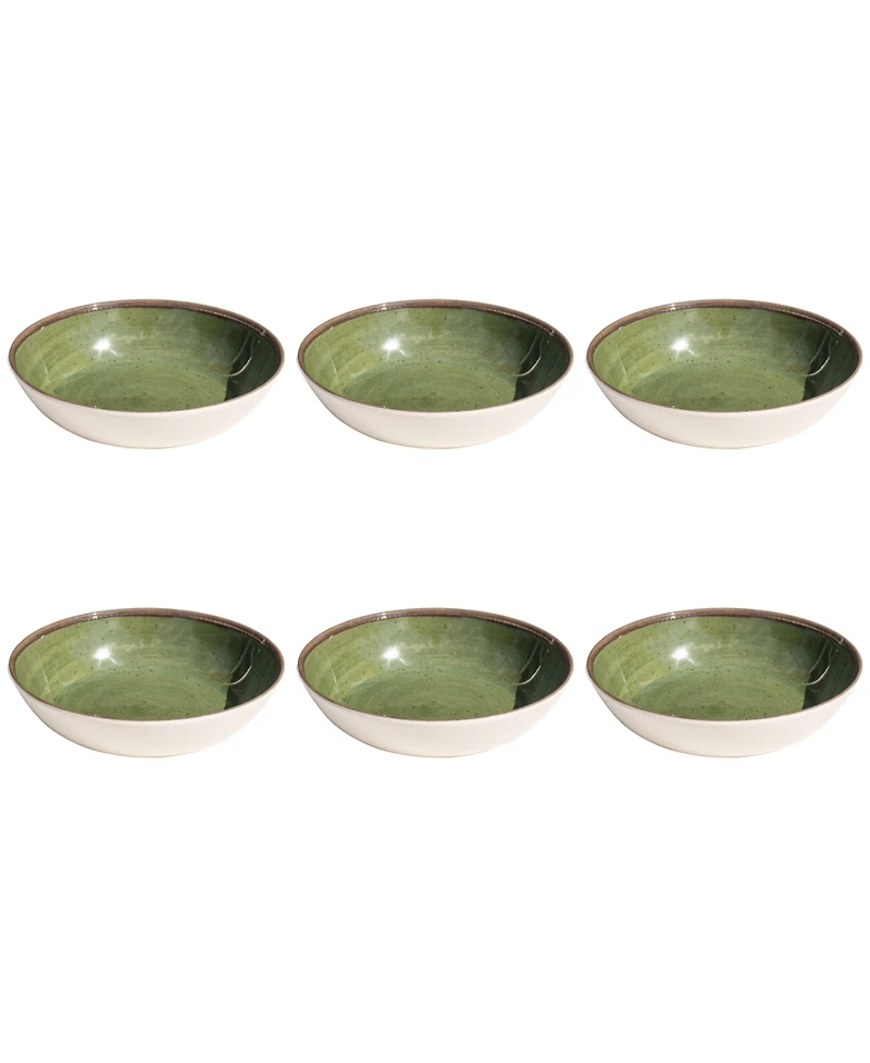 Abode Homewares Retreat Pottery Low 6-Pc. Bowls, Service For 6