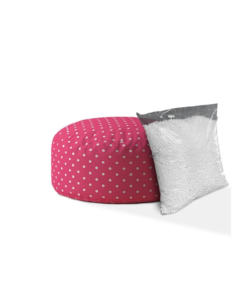 Cotton Round Polka Dots Pouf Cover for Living Room and Bedroom Decor