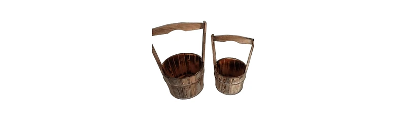 Wood Garden Planter Set – 2 Pieces for Outdoor Landscaping
