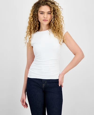 Bar Iii Women's Second Skin Crewneck Ruched T-Shirt