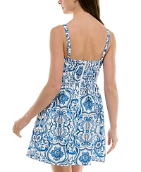 Bcx Juniors' Sleeveless Square-Neck Fit & Flare Dress