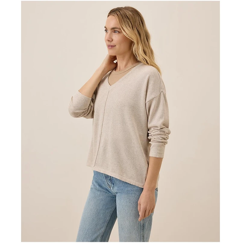 Pact Women's Organic Cotton Classic Fine Knit Relaxed Sweater