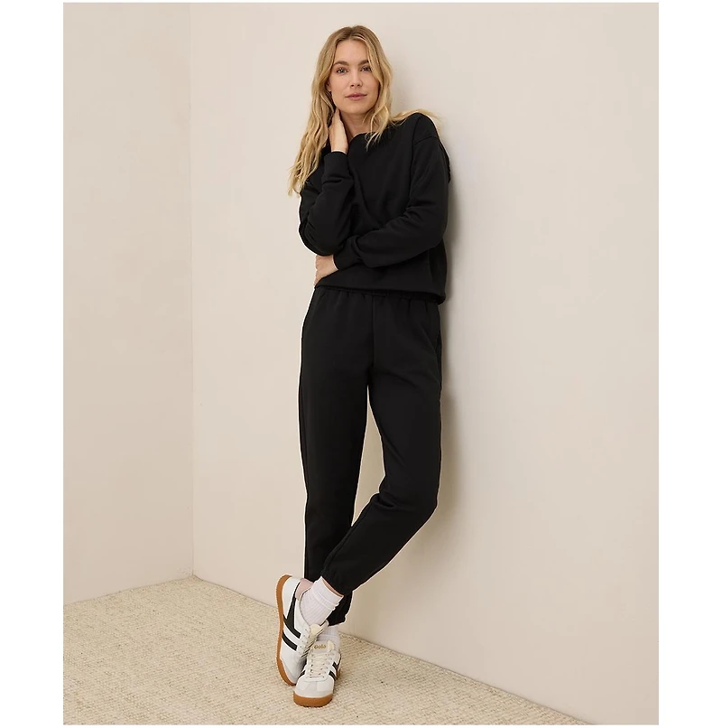 Pact Women's Organic Cotton Cloud Brushed Fleece Crew Sweatshirt