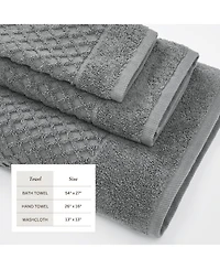 Linery & Co. Quick-Drying Cotton Diamond Waffle Textured -Piece Bath Towel Set
