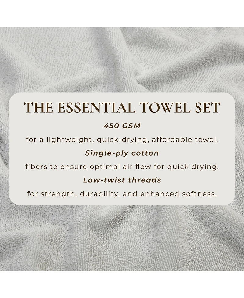 Linery & Co. Quick-Drying Cotton 4-Piece Bath Towel Set