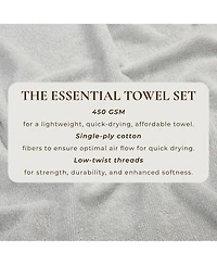 Linery & Co. Quick-Drying Cotton 4-Piece Bath Towel Set