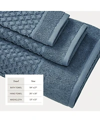Linery & Co. Quick-Drying Cotton Diamond Waffle Textured -Piece Bath Towel Set