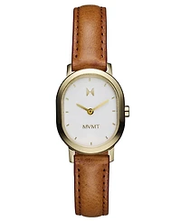 Mvmt Women's Carmel Oval Brown Calfskin Leather Strap Watch, 25mm