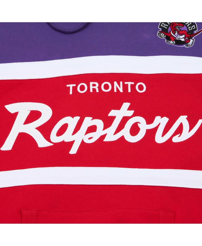 Mitchell & Ness Men's Red/Purple Toronto Raptors Head Coach Pullover Hoodie