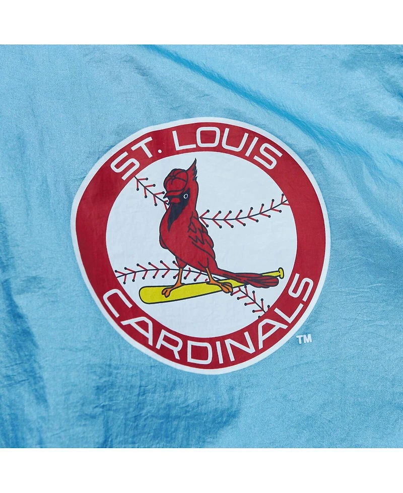Mitchell & Ness Men's Light Blue St. Louis Cardinals Team Og 2.0 Anorak Half-Zip Windbreaker Hoodie Jacket
