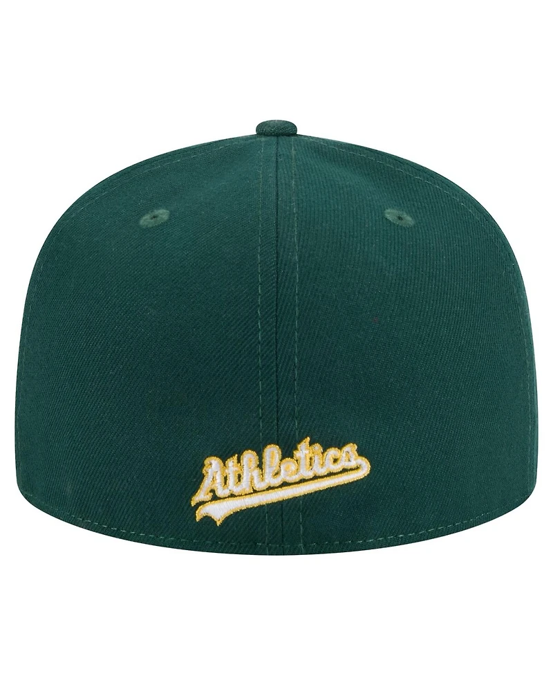 New Era Men's Green Athletics Overlap 59FIFTY Hat