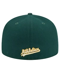 New Era Men's Green Athletics Overlap 59FIFTY Hat
