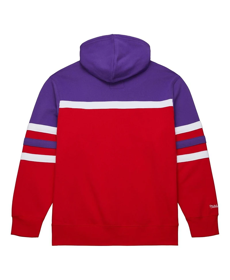 Mitchell & Ness Men's Red/Purple Toronto Raptors Head Coach Pullover Hoodie