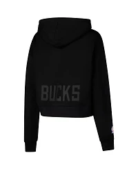 Pro Standard Women's Black Milwaukee Bucks Jewels Cropped Pullover Hoodie