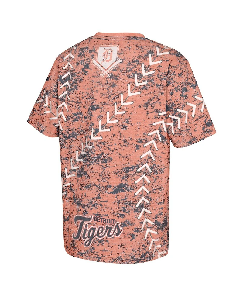 Outerstuff Big Boys and Girls Orange Detroit Tigers Slide Score Bold T-Shirt