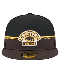 New Era Men's Brown/Black Boston Bruins Vintage Color Dip 59FIFTY Fitted Hat