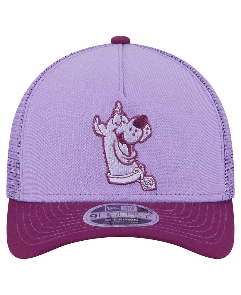 New Era Men's Purple Scooby-Doo Tonal 9FORTY Adjustable Trucker Hat