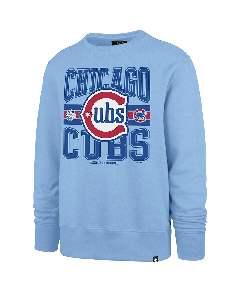 '47 Brand Men's Light Blue Chicago Cubs Letters Headline Pullover Sweatshirt