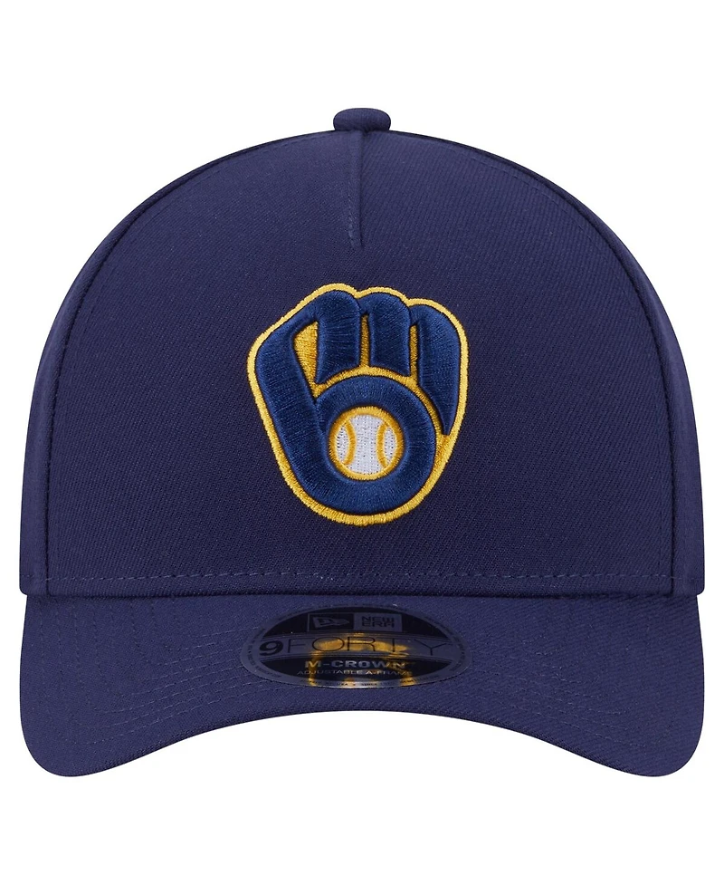 New Era Men's Navy Milwaukee Brewers 9FORTY M-Crown Adjustable Hat