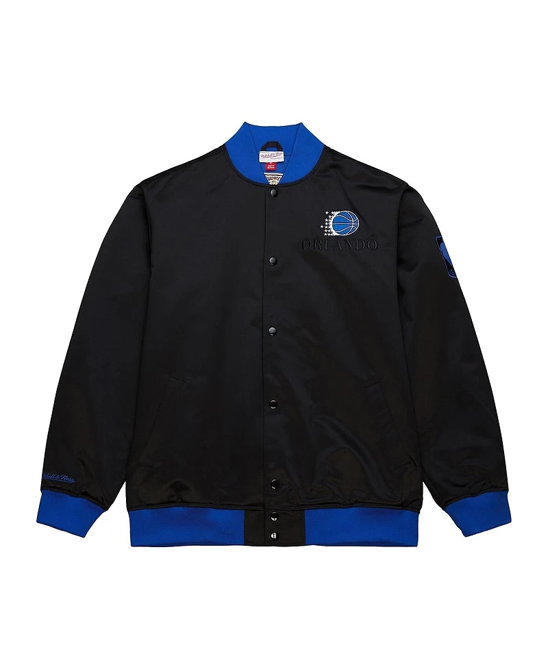 Mitchell & Ness Men's Black Orlando Magic Hardwood Classics Team Og 3.0 Lightweight Satin Full-Snap Jacket