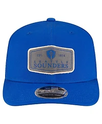 New Era Men's Blue Seattle Sounders Fc Labeled 9SEVENTY Trucker Stretch-Snap Adjustable Hat