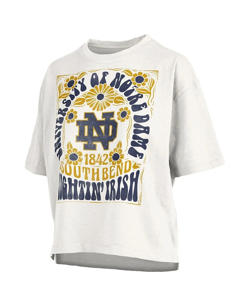 Pressbox Women's White Notre Dame Fighting Irish Harmony Oversized T-Shirt