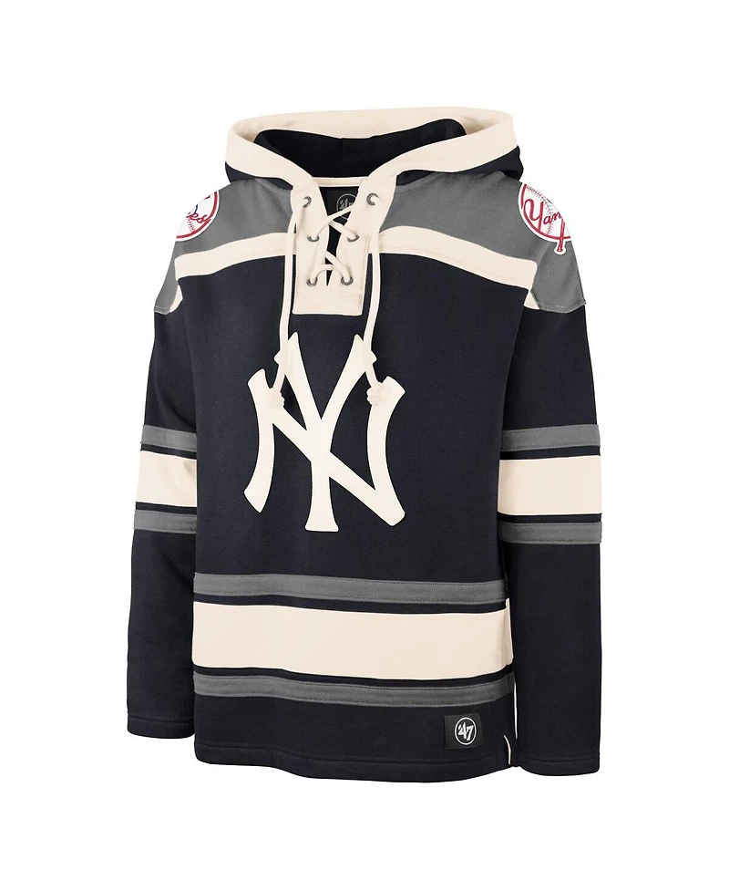 '47 Brand Men's Navy New York Yankees Superior Lacer Pullover Hoodie